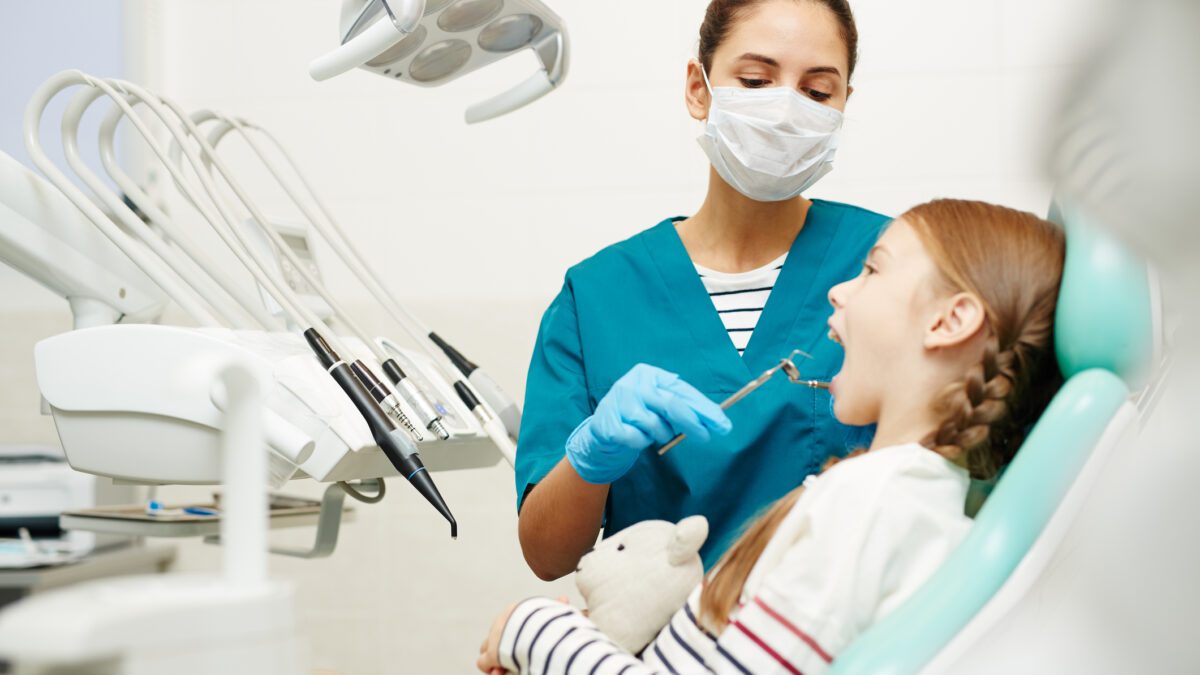 Dentistry being performed on a pediatric patient